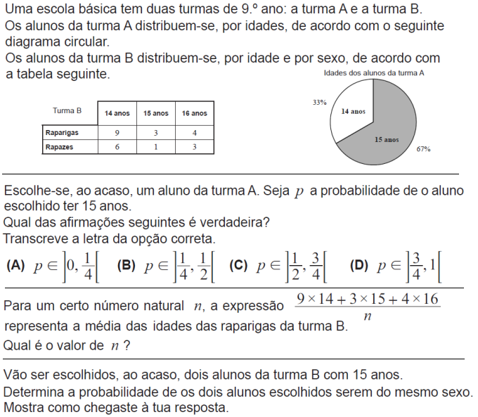 matem�tica 9.� ano - teste interm�dio maio de 2012