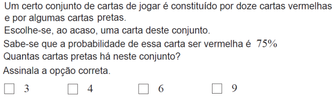 Probabilidades - Exame Nacional de Matem�tica 9.� Ano 2.� Chamada de 2012