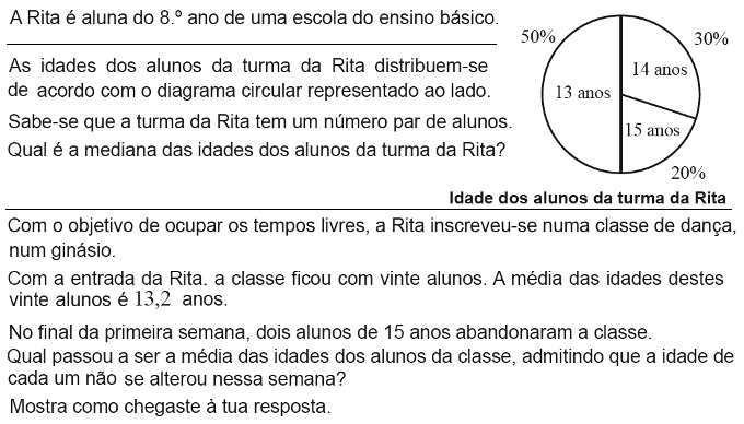 Exame Nacional de MAtem�tica 9.� Ano - 2013 1.� Chamada - Probabilidades Estat�stica
